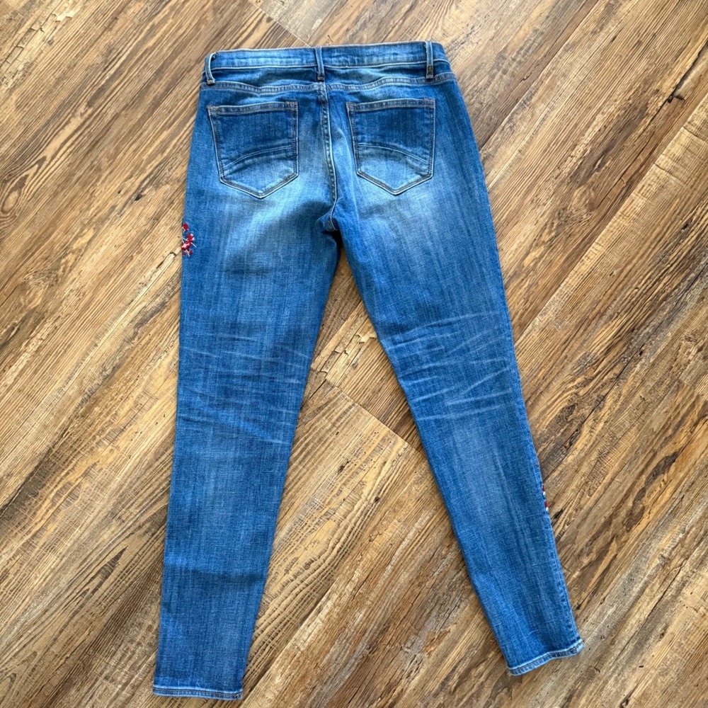 Driftwood Skinny Jeans‎ Womens 26 Blue Excellent Beau Floral Embroidered - Picture 5 of 9